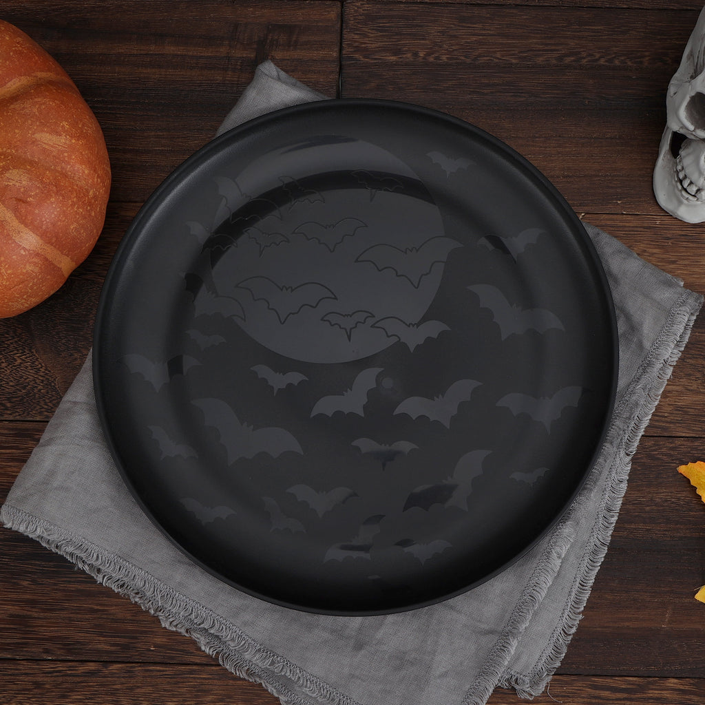 Mainstays 30-Piece Plastic Etched Pumpkin Dinnerware Set, Orange