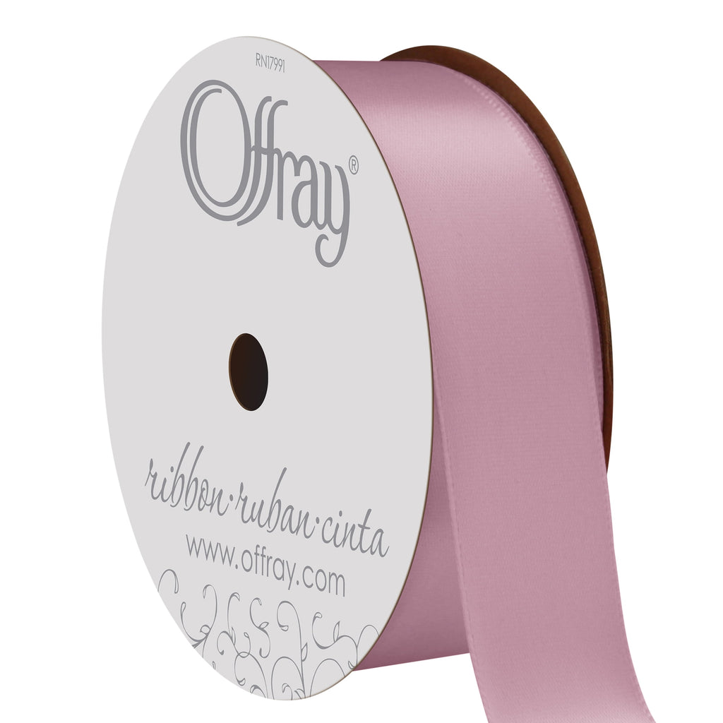 (2 pack) Offray Ribbon, Red 1 1/2 inch Double Face Satin Polyester Ribbon, 12 feet