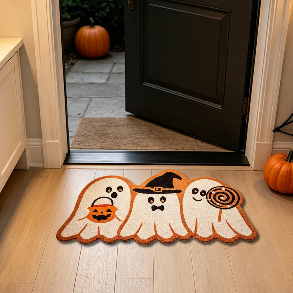 Yhmxh Halloween Bathroom Rugs, Halloween Pumpkin Bath Mats, Farmhouse Halloween Rugs for Bathroom Decorations for The Home, Holiday Cute Pumpkin Decor Non-Slip 15.7x23.6 Inches