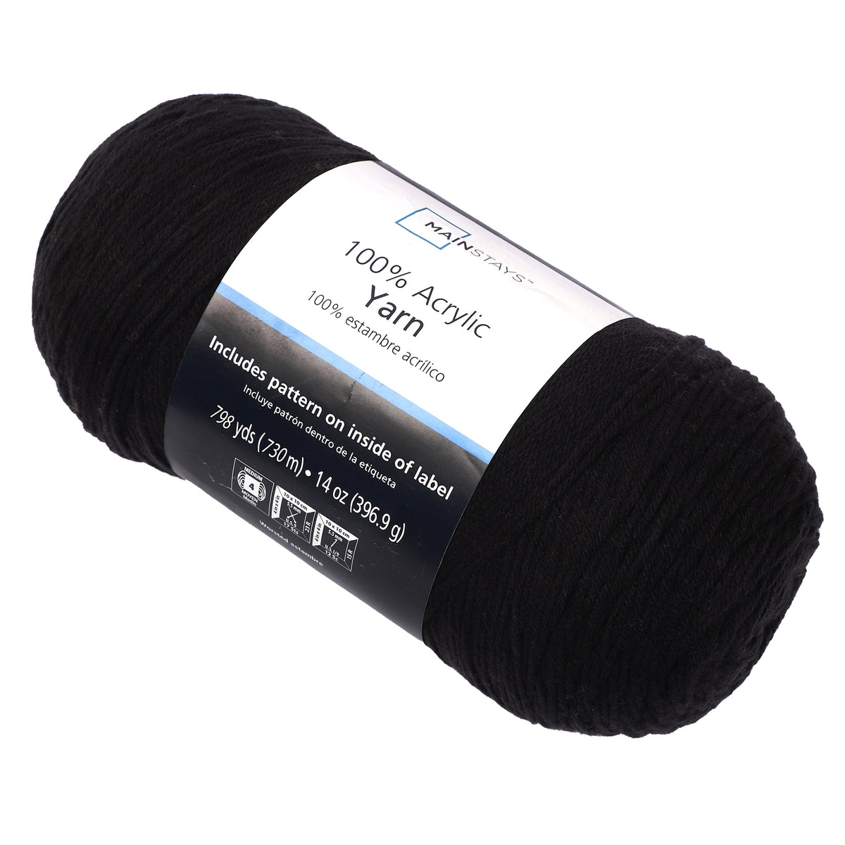 Mainstays Medium Acrylic Yarn, White, 14 oz, 798 yd