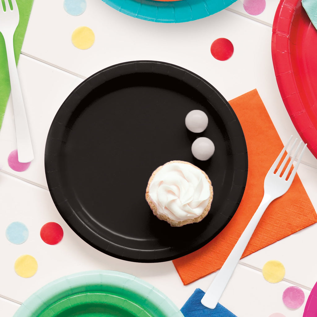 55 Count 9IN Black Paper Dinner Plates by Way To Celebrate