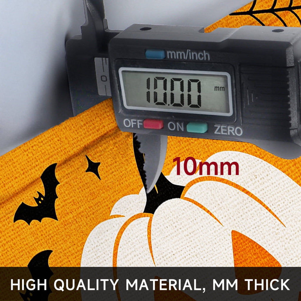 YIMEIS Halloween White Pumpkin Multi-purpose 3-Piece Flannel Mat and Kitchen Rugs,Soft Non-slip for Home Bedroom Bathroom
