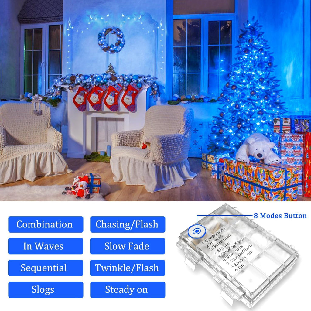 33ft 100 LED Pink Battery Lights for Bedroom, Pink Christmas String Lights with 8 Modes Remote Indoor Outdoor, Fairy Twinkle Lights for Room Party Tree Valentine