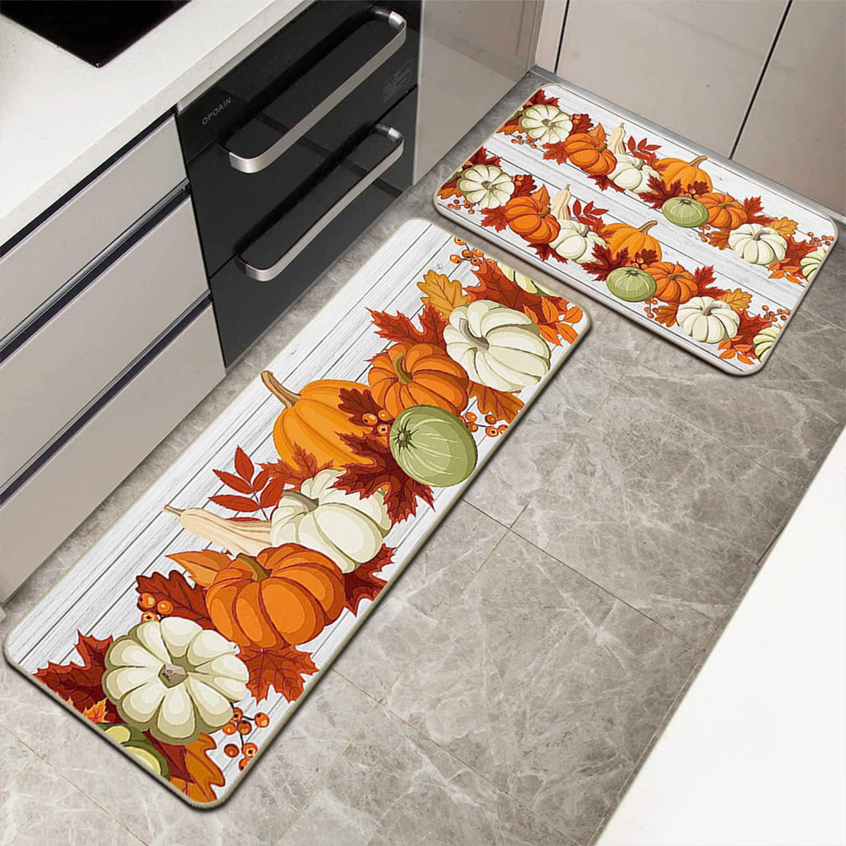 Muecwrye 2 Pcs Fall Doormats, Halloween Doormat, Cute Welcome Mats for Outside, Bathroom Front Door Mat, Washable Fall Rugs for Front Porch Entrance, Farmhouse Indoor Outdoor decor