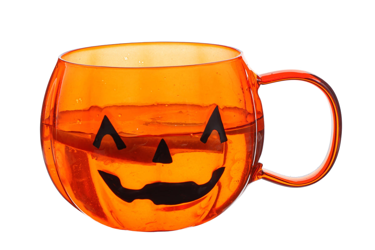 Way To Celebrate 21 oz Glass Pumpkin Mug with Jack-o-Lantern Face