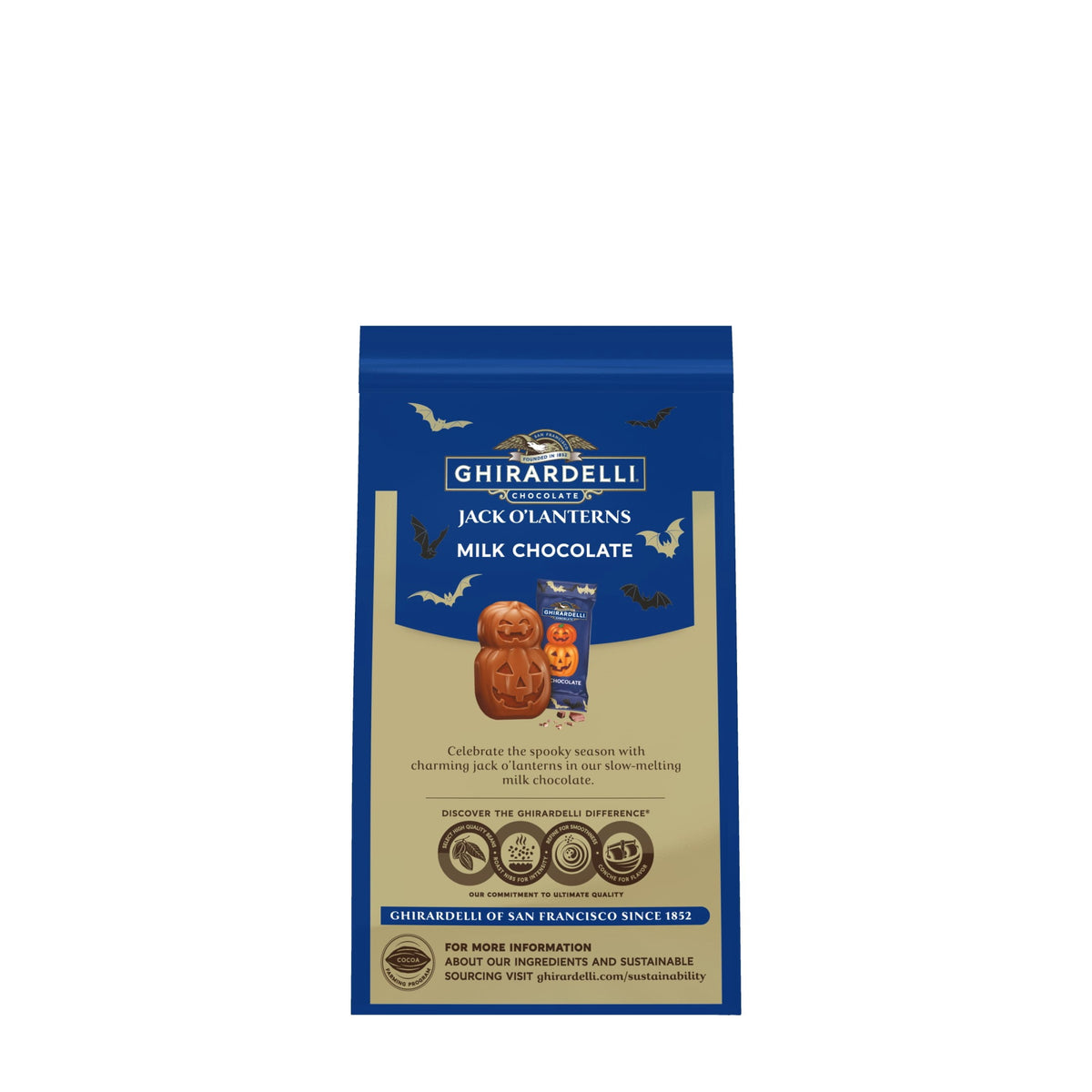 GHIRARDELLI Milk Chocolate Jack O' Lanterns, 4.1 oz Bag