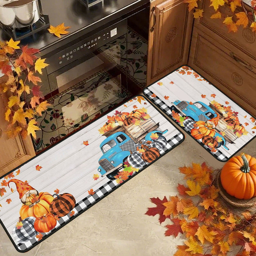 Stijggn Halloween Kitchen Mats for Floor Halloween Rugs Halloween Thanksgiving Decorations Doormat, Welcome Mats for Front Door,Spooky Outdoor Mats for Home Decor Holiday Decorative