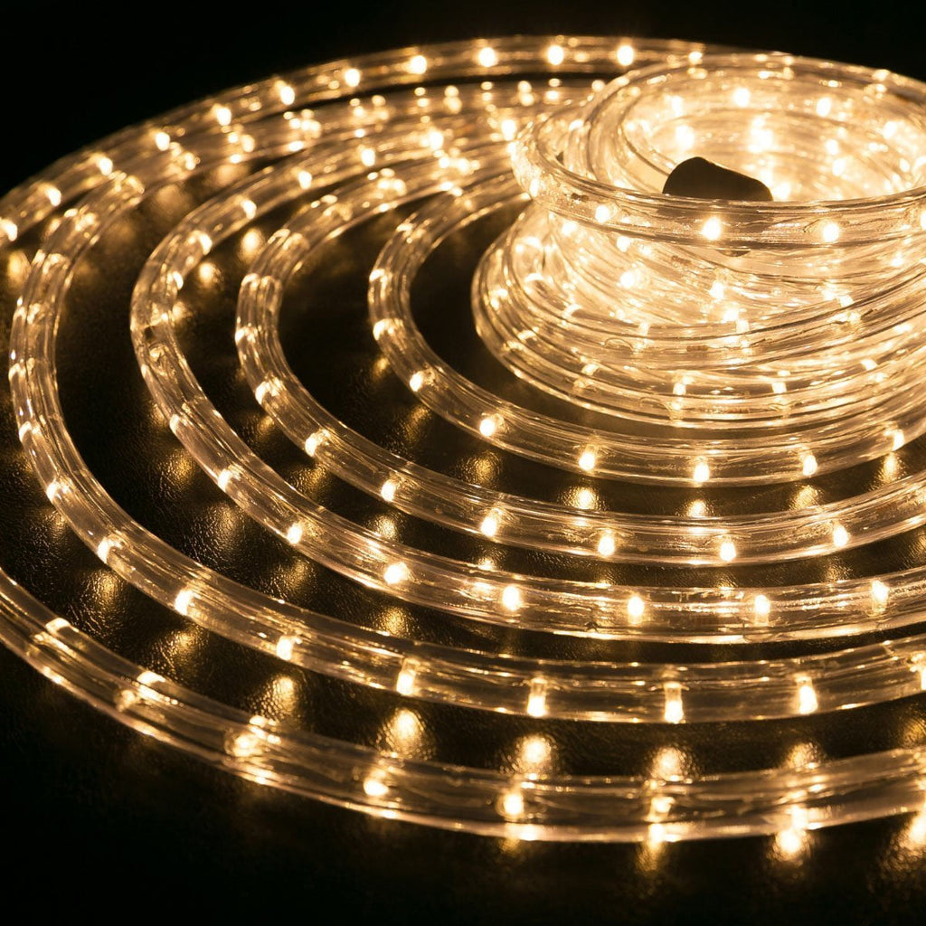 WYZworks 100 feet LED Rope Lighting (WARM WHITE) Blue, Green, Red, RGB, Cool White, Orange Spool Option- Christmas Holiday Decoration Light | UL Certified Safety Fuse Included