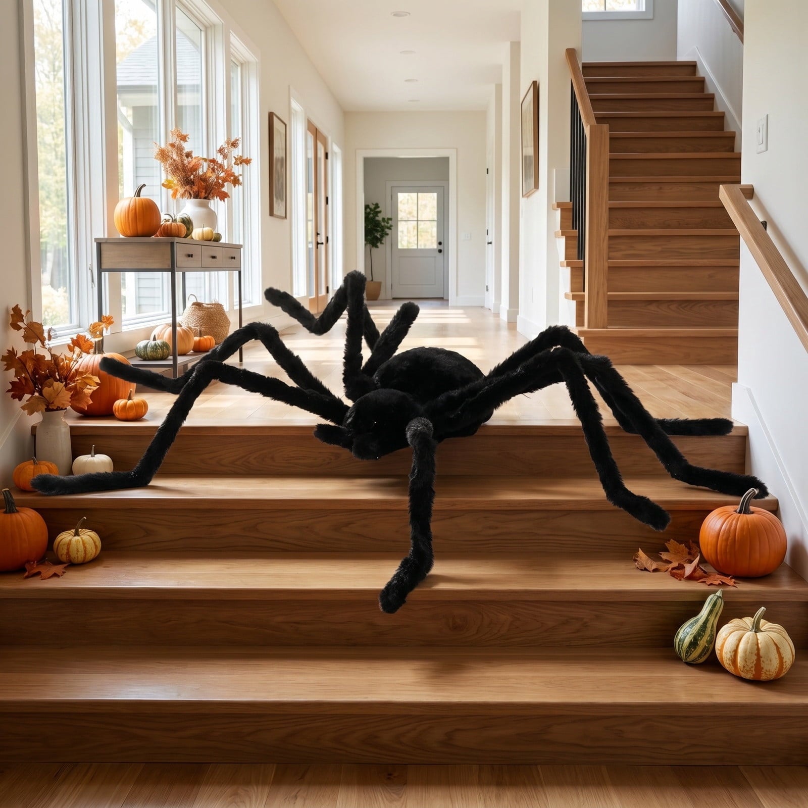Diceymbol Halloween Animated Crawling Spider Sound Activated Light Up Floor Prop with Creepy Sounds for Party Bar Display 9 Inch