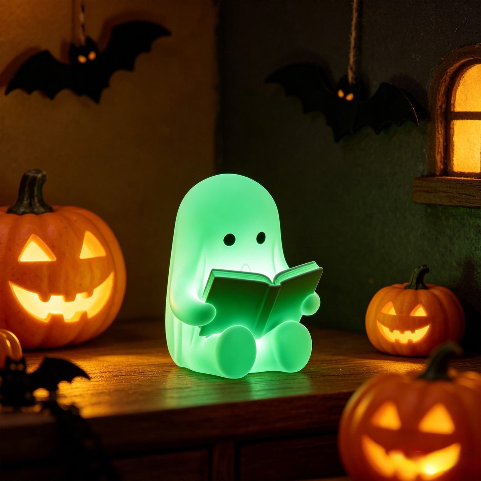 Qocolcyl 2 Pack Halloween Skeleton Lights Decorations, Halloween Candles Lamp Decoration Ornament Indoor Outdoor, Halloween Scary Decor for Home Room Table Outside Yard Lawn Garden Party Supplies