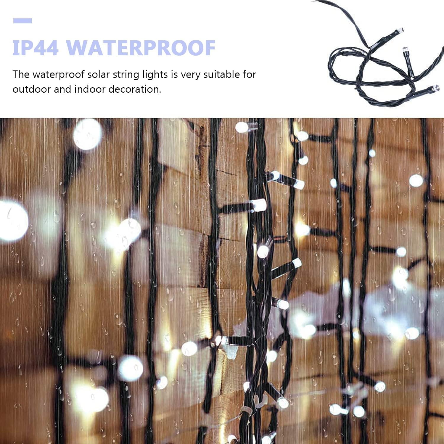 GooingTop Solar String Lights 52.3ft 160 LED Solar Tree Lights Outdoor Waterproof,Camping String Lights Yard Lights Christmas Lights with 8 Modes for Tree Wedding Holiday Party(Warm White)