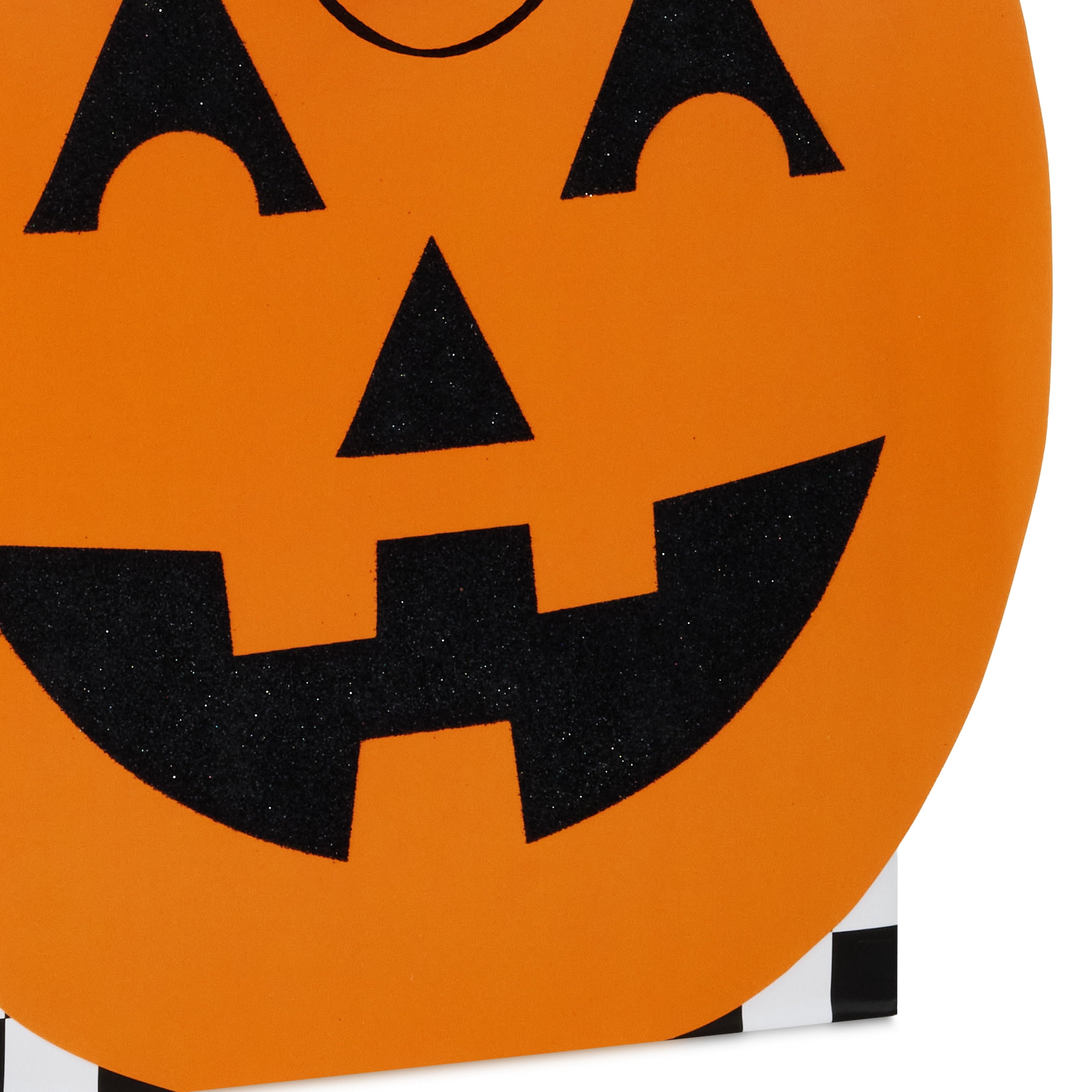 Hallmark Medium Halloween Gift Bag (Glittery Jack-o'-Lantern), 1 Count