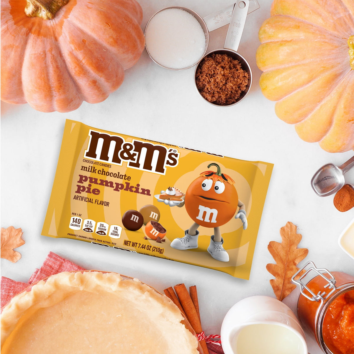 M&M'S Pumpkin Pie Milk Chocolate Candy - 7.44 Oz Bag