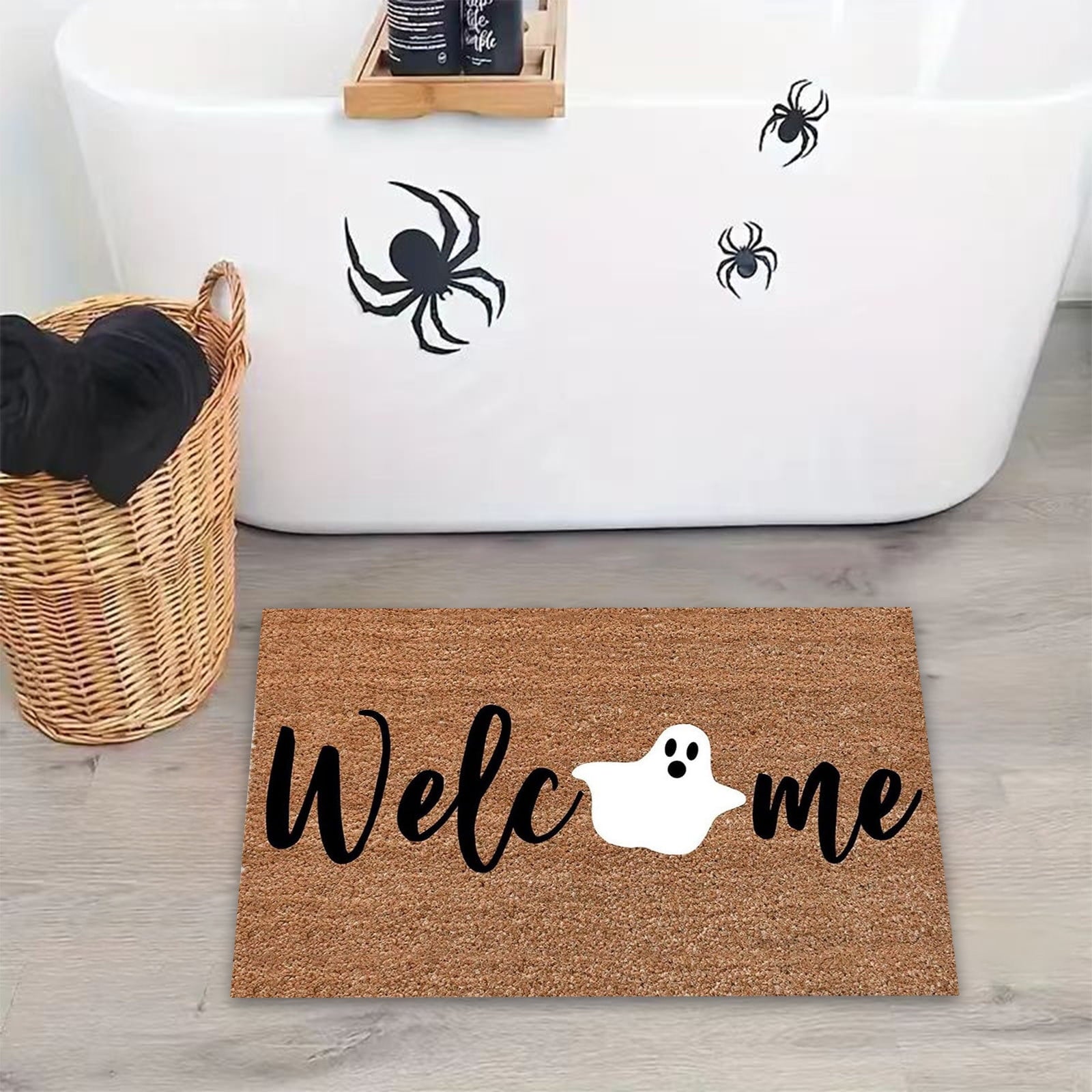Clearance Hotyverty Halloween Front Door Mat Slip Guard Stain Shield Water Resistant Low Profile 23.62*15.74 in Outdoor Front Porch Holiday Floor Ornament, Halloween Gift for Halloween Party Hosts