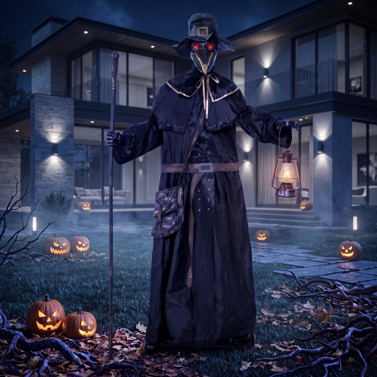 Joyfy 5ft Drinking Skeleton Halloween Animatronic Decorations, Outdoor Haunted Props with Endless Liquid Pouring Effect, Green LED Lights & Spooky Sounds, Life-Size Skeleton for Garden Yard Lawn