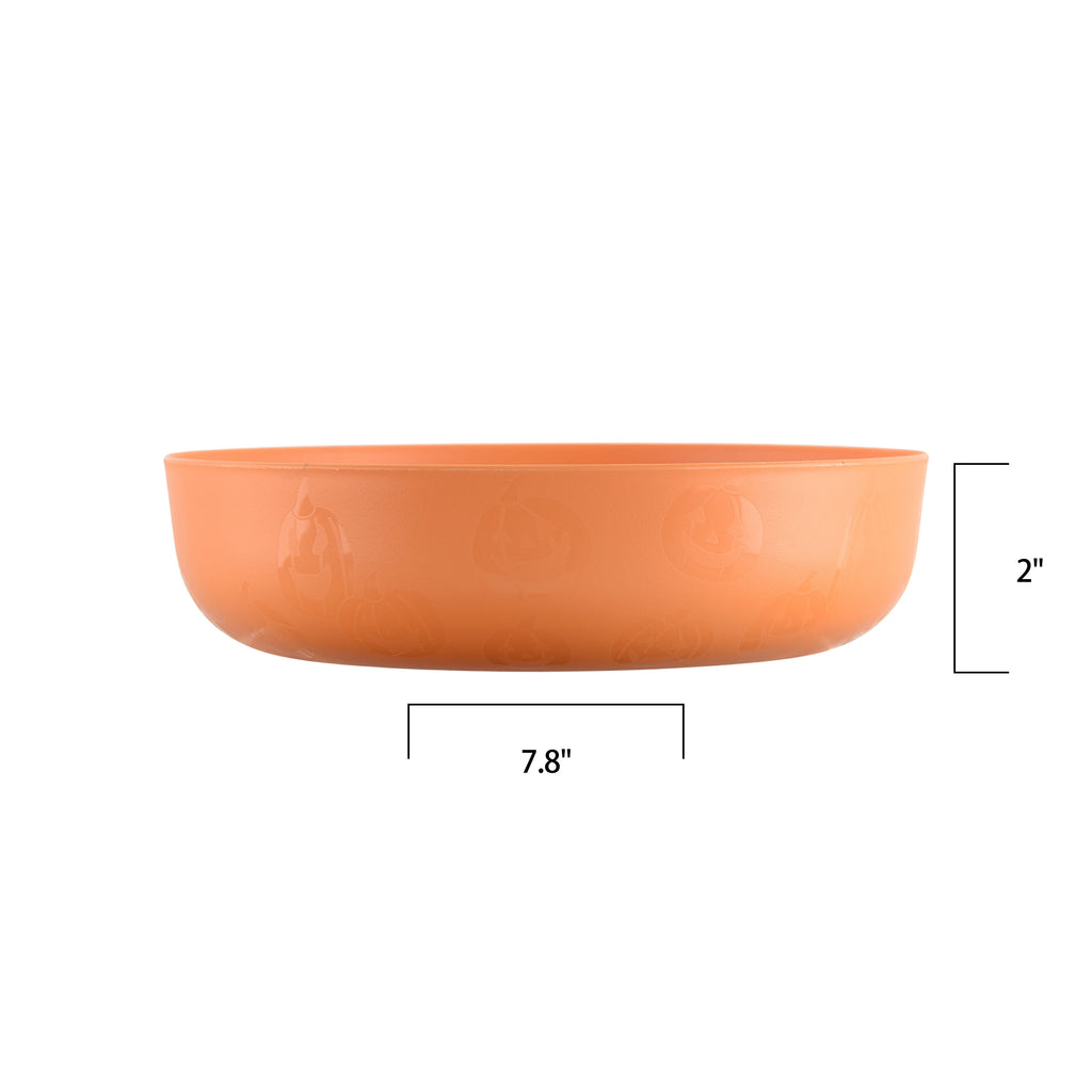 Mainstays 30-Piece Plastic Etched Pumpkin Dinnerware Set, Orange