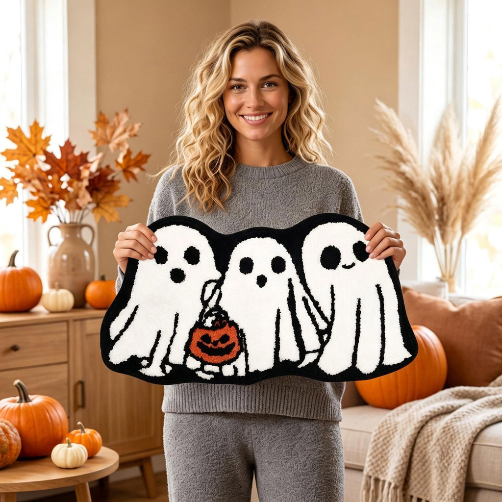 Yhmxh Halloween Bathroom Rugs, Halloween Pumpkin Bath Mats, Farmhouse Halloween Rugs for Bathroom Decorations for The Home, Holiday Cute Pumpkin Decor Non-Slip 15.7x23.6 Inches