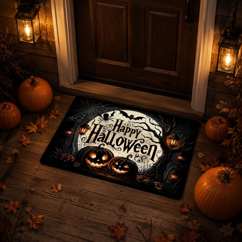 Halloween Celebration Doormat 16x24 Inch, Spooky Ghost Entrance Mat for Front Porch Indoor Outdoor, B