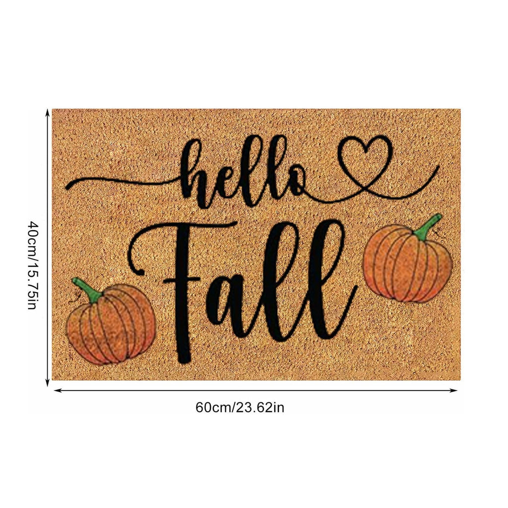 Uanit Fall Coir Doormat Welcome Pumpkins Door Mat Non-Slip Farmhouse Floor Mats Autumn Decorative Entrance Door Rugs for Halloween Thanksgiving Indoor Outdoor Bathroom Porch Decor, 15.7 x 23.6 Inch