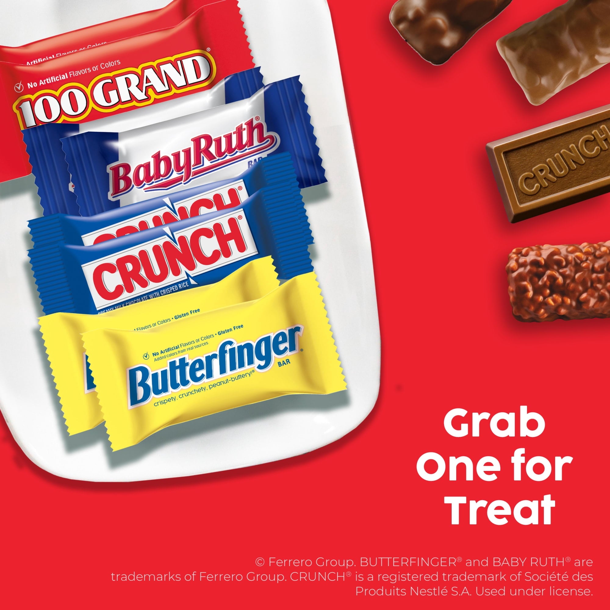Butterfinger, CRUNCH, Baby Ruth, 100 Grand, Bulk Halloween Candy Bars