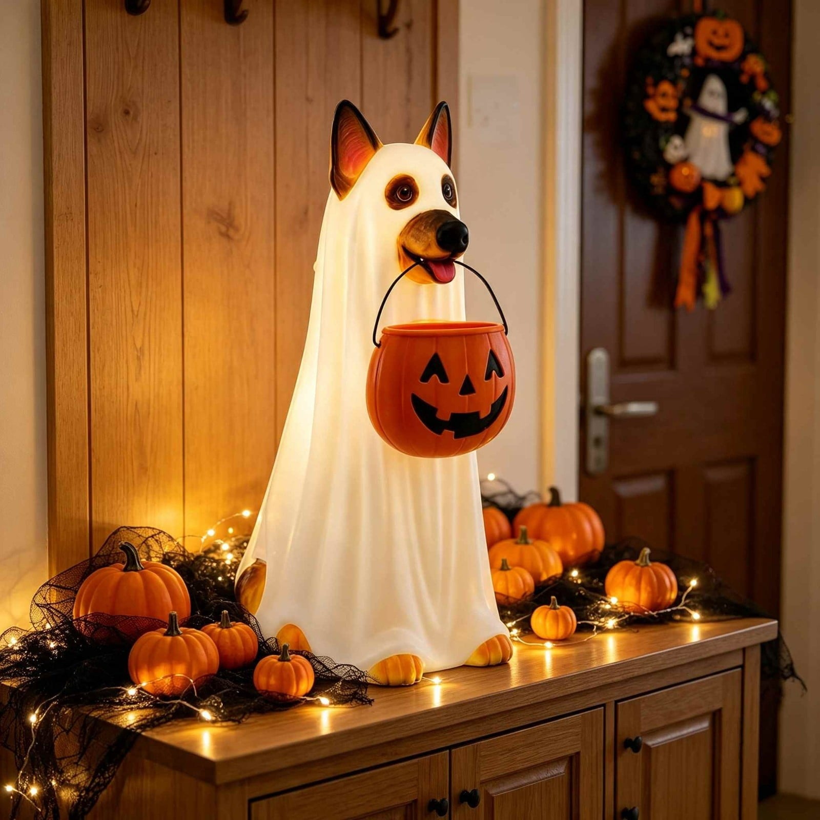 Whippet Dog Figurine, Rustic Bronze Heart Collar Resin Sighthound Decor for Shelf, Home Decor