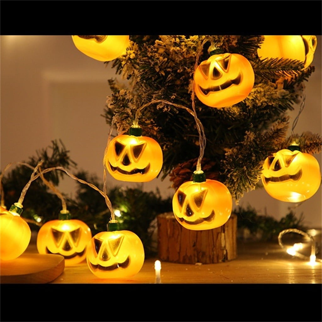 BZPIZ Halloween Decorations Halloween Pumpkin String Lights Pumpkin String Lights Plug in, 20 Orange Lights String Connectable Indoor/Outdoor for Outdoor, Indoor, Window, Patio, Party Dec