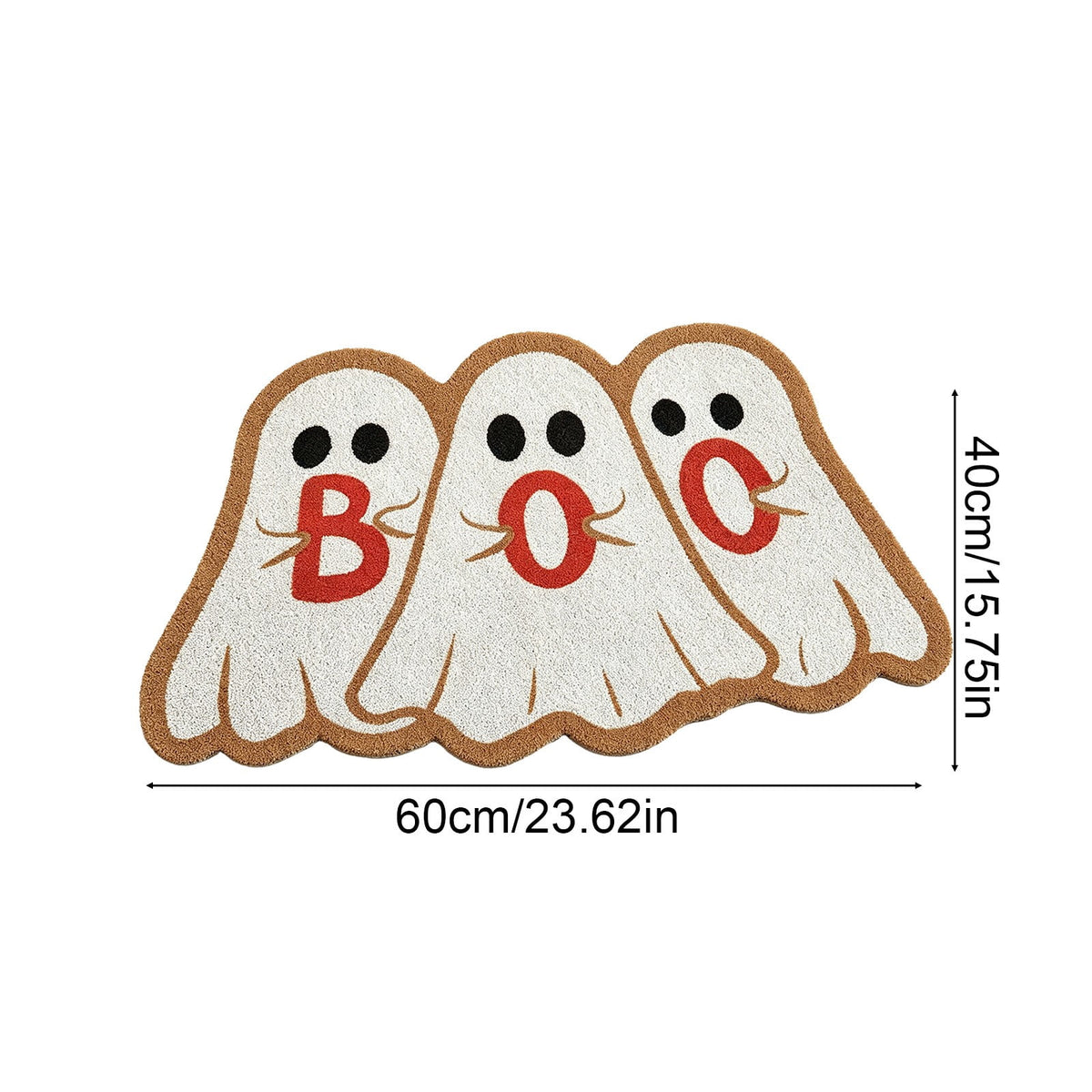 Halloween Doormat Ghost Bath Mat 23.6x15.7in Secure-Grip Absorbent Soft Faux Fur Rug for Bathroom Bedroom Living Room Decor by OVFUIZ