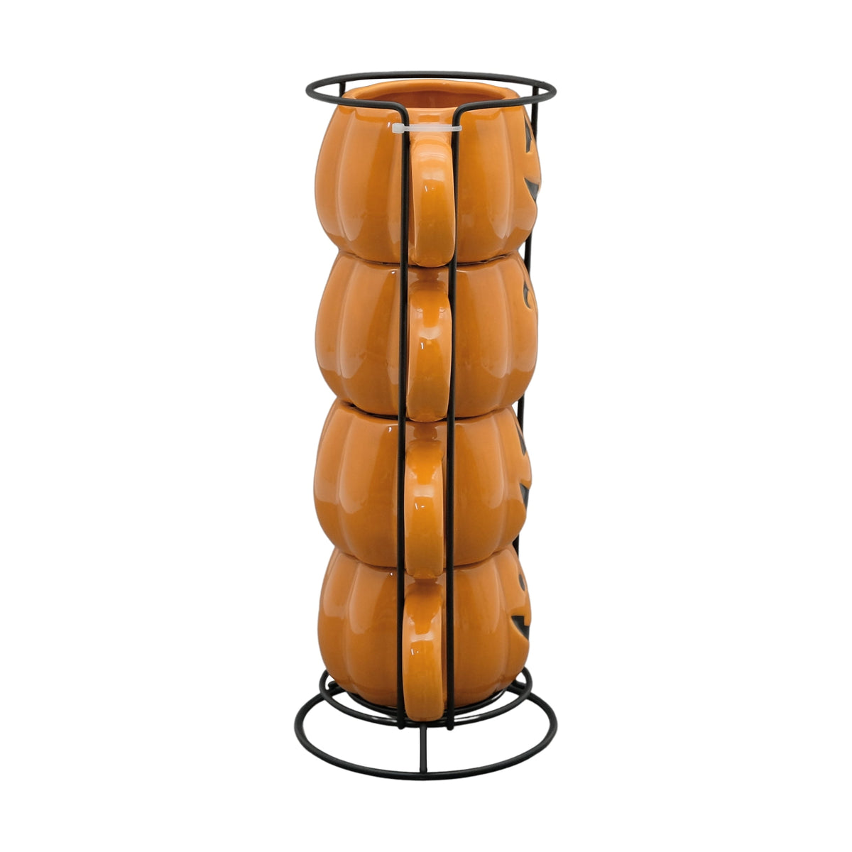 Way To Celebrate Halloween Pumpkin Stack Ceramic Mugs, 4-Pack