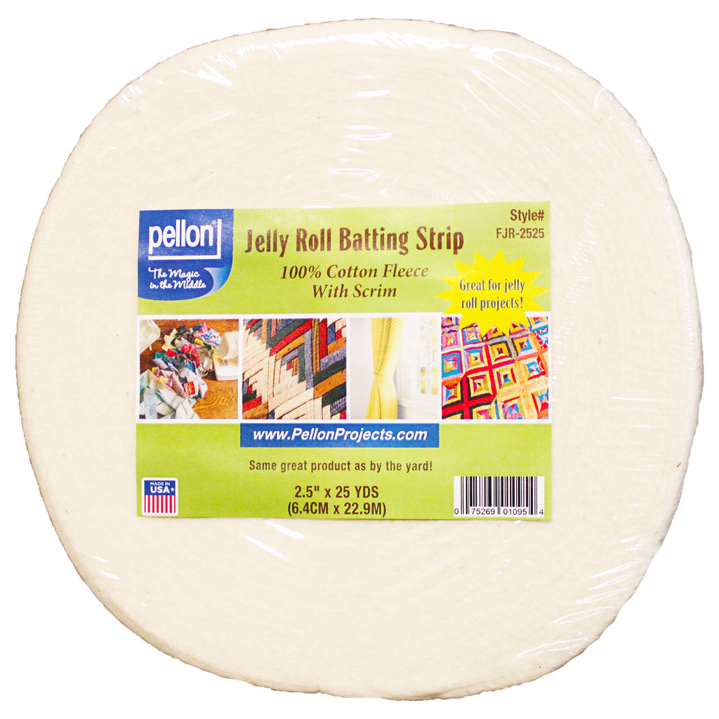 Pellon Quilting Cotton Craft Fabric, off-White 2.5" x 25 Yards Jelly Roll Strip Precut