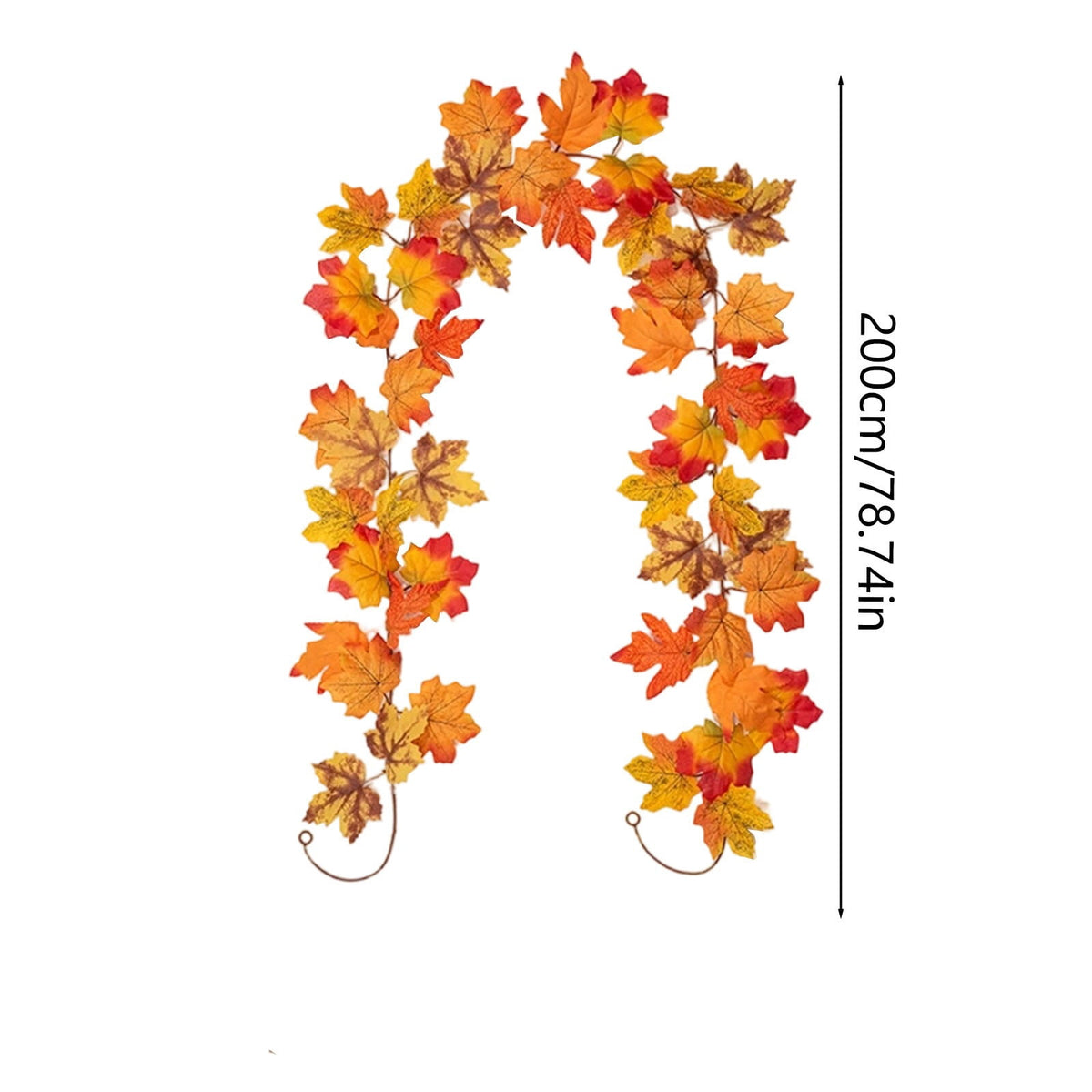 WKSCLPAI Halloween Maple Leaf Garland, Fall Vine Wreaths for Autumn Festivities Decor,Seasonal Garlands for Home,Halloween & Fall Decorations