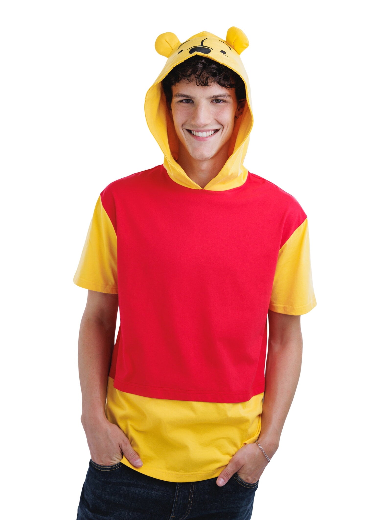 Disney Winnie the Pooh Little Boys' Cosplay Short Sleeve Hooded T-Shirt Eeyore Blue Grey