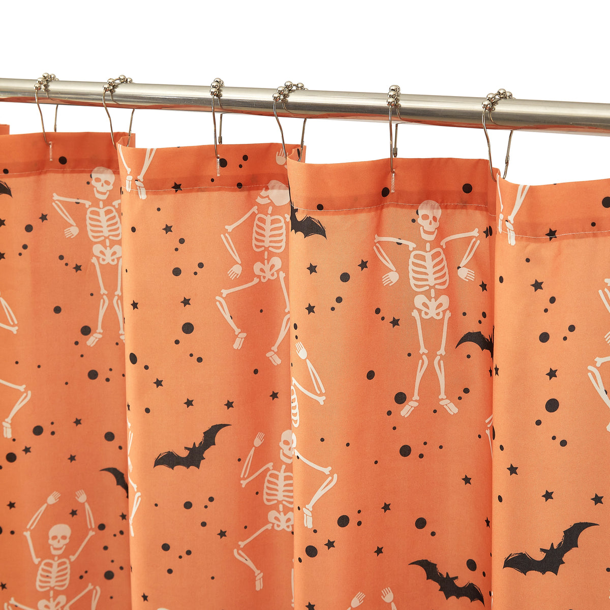 Way To Celebrate 13-Piece Shake Your Bones Shower Curtain Set with Hooks, Orange