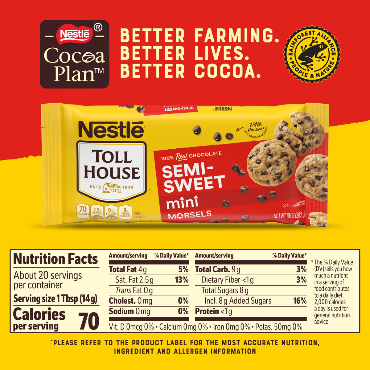 Nestle Toll House Semi Sweet Chocolate Mini Regular Baking Chips, 10 oz Bag