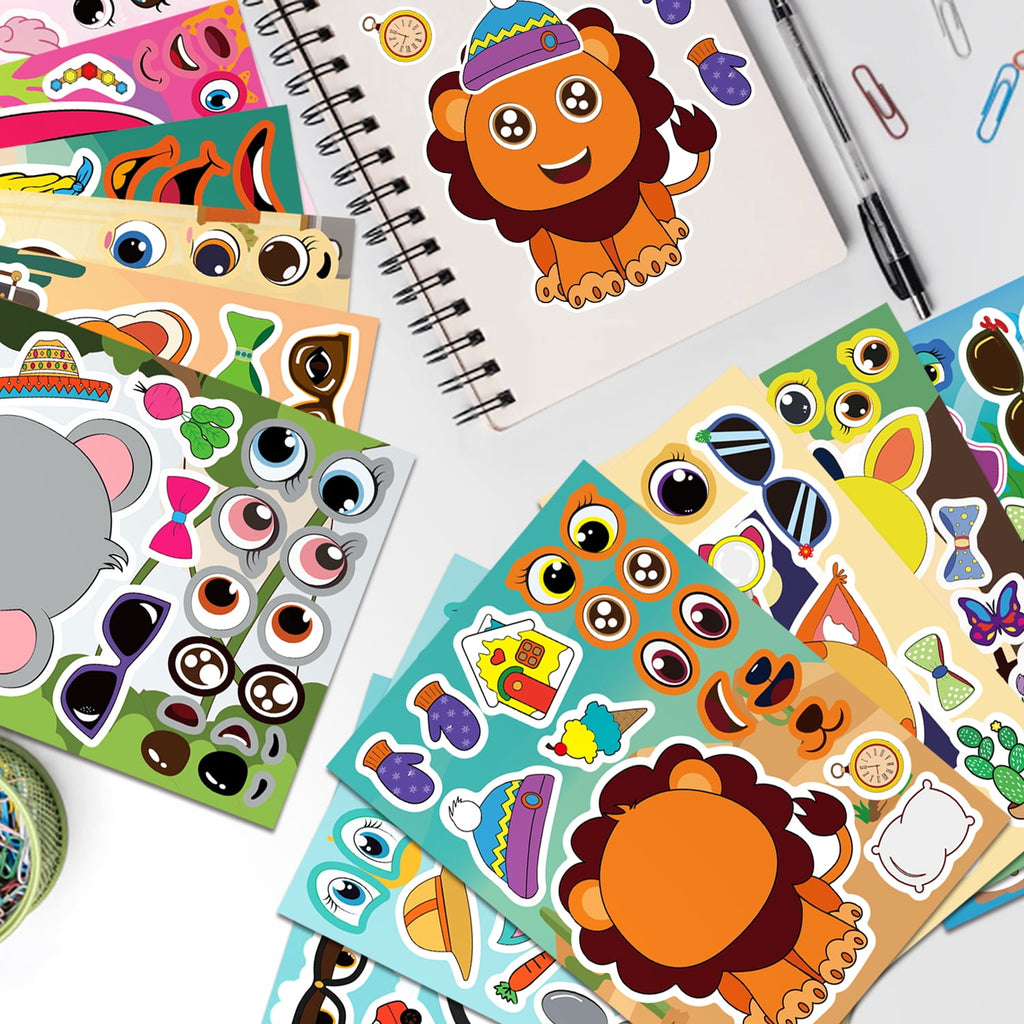 Ayieyill 64 Packs Halloween Stickers Pumpkin Decorating Stickers for Children , 32 Sheet Small Pumpkin Face Stickers for Halloween Party Supplies Trick or Treat Party Favors