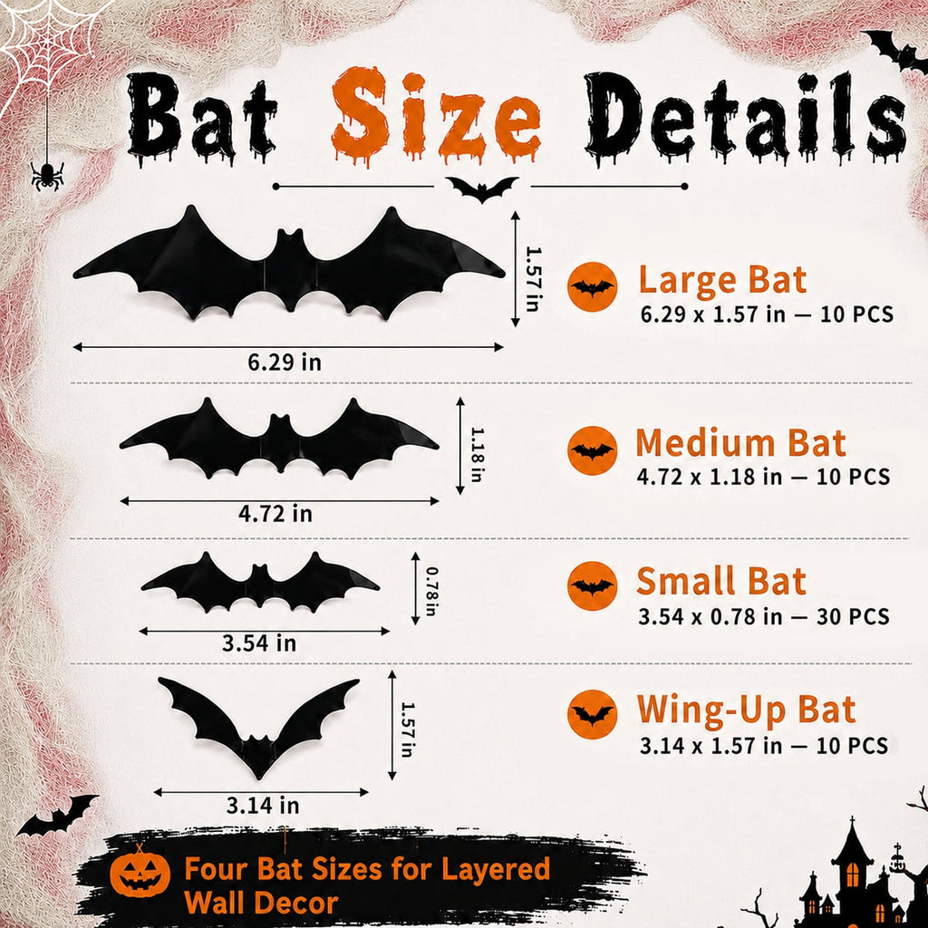Halloween Creepy Cloth Halloween Gauz Scary Decoration with Bats Spiders Fabric Hanging Spooky Stuff for Indoor Outdoor Home Wall Haunted House Party Supplies 88Pcs Set 1