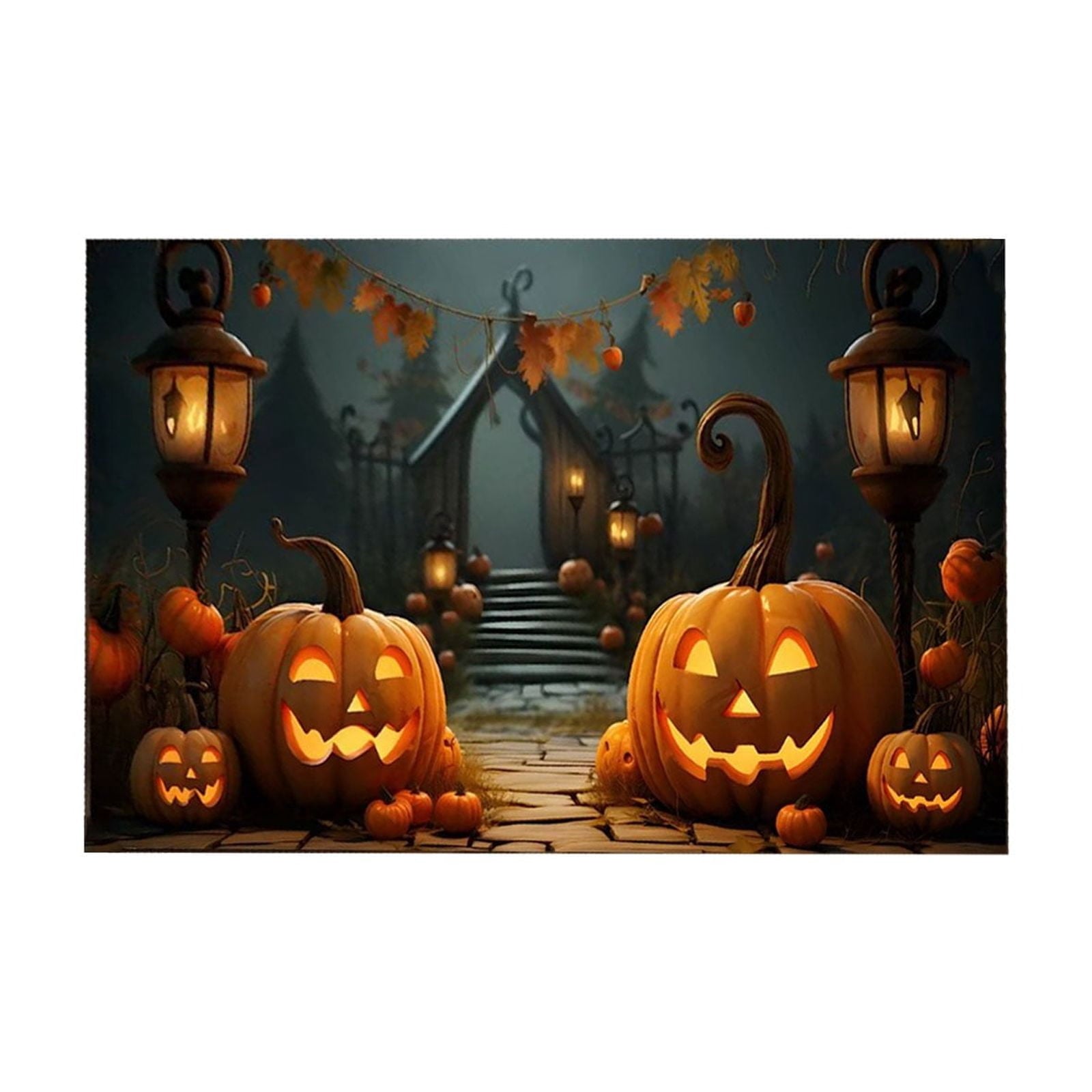 Vggrvlo Under5 Halloween Kitchen Rugs Mats for Floor Non Slip Extra Thick Chenille Door Mat Machine Washable Bath Mats Halloween Decorations