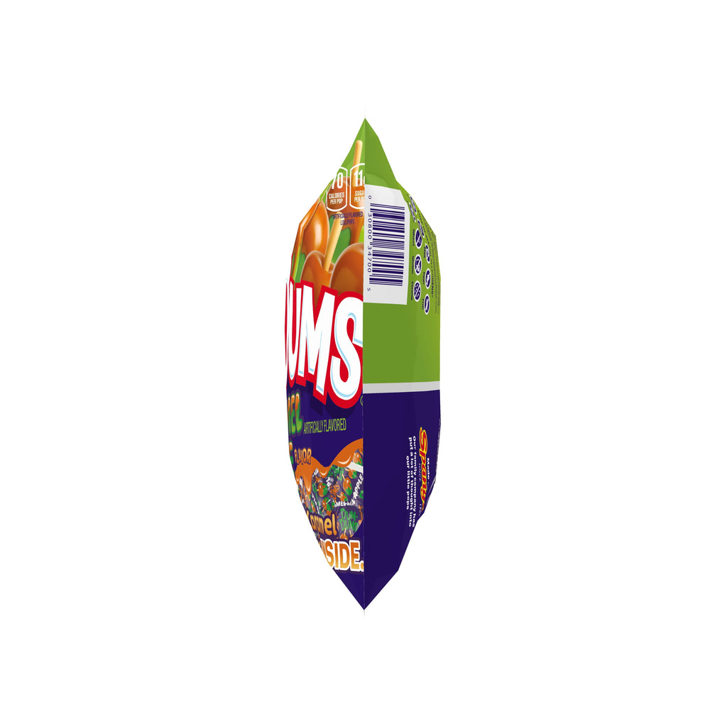 Dum Dums Jumbo Caramel Apple Flavored Lollipops, Filled Halloween Candy, 8.8 oz Bag
