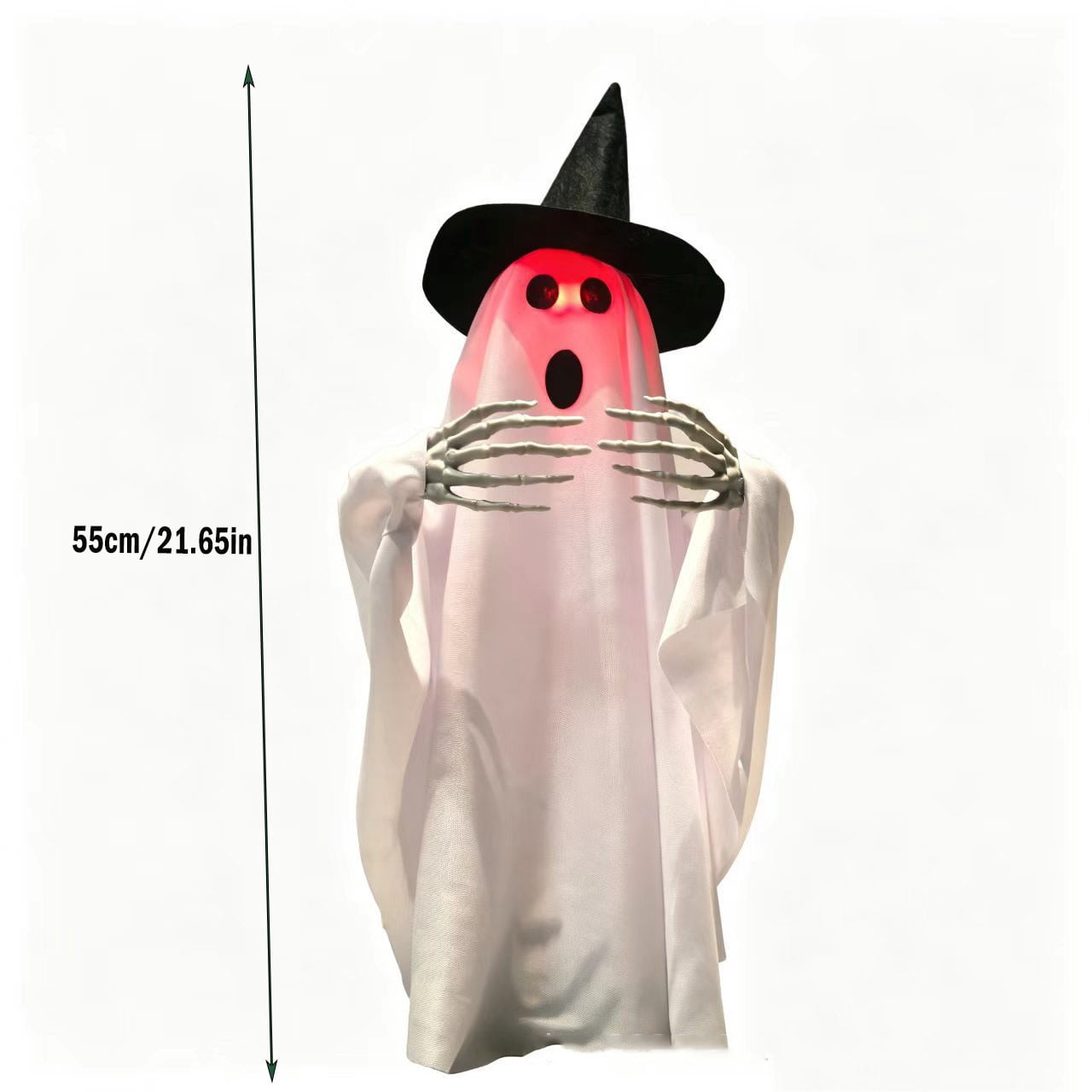 ShengapQ Halloween Luminous Voice Walking and Rotating Ghost, Interactive Voice-Activated Decoration, Spinning Light-Up Halloween Figure, Spooky Animated Ghost for Home and Yard Decor