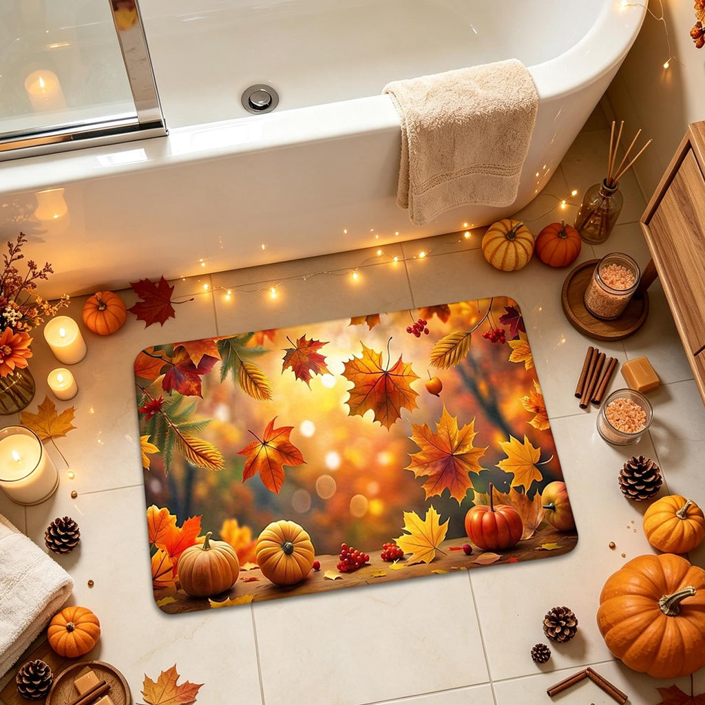 Autumn Door Mat for Entryway, 16x24 Inch, Fall-Themed Floor Doormat for Home Decor, Non-Slip Rug Mat for Living Room, Kitchen, Bedroom, Gifts for Fall Lovers (E)