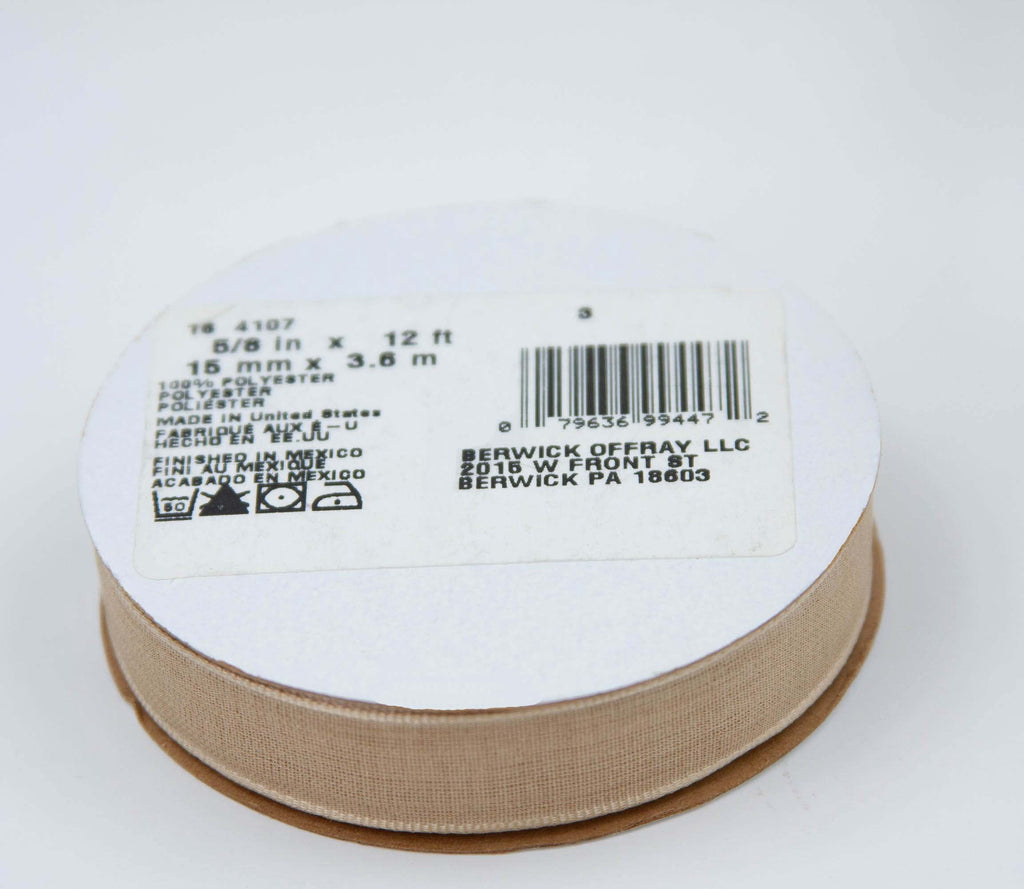 (3 pack) Offray Ribbon, Oatmeal Brown 5/8 inch Woven Ribbon, 12 feet