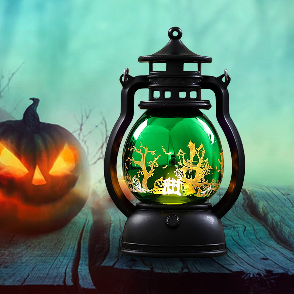 Halloween Oil Lamp Outdoor Lights, Flickering Flame Solar Lanterns Lights Outdoor Waterproof, Hanging Lantern Decorative, Solar Powered Lanterns for Yard Patio Path Tree Garden Decor