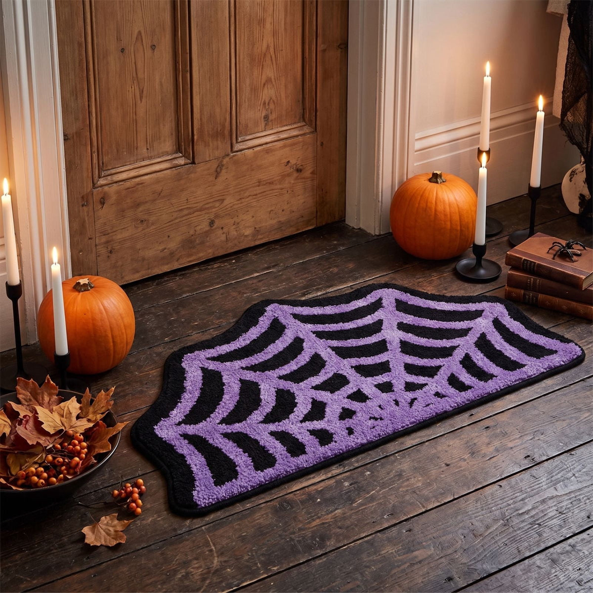 Yhmxh Halloween Bathroom Rugs, Halloween Pumpkin Bath Mats, Farmhouse Halloween Rugs for Bathroom Decorations for The Home, Holiday Cute Pumpkin Decor Non-Slip 15.7x23.6 Inches
