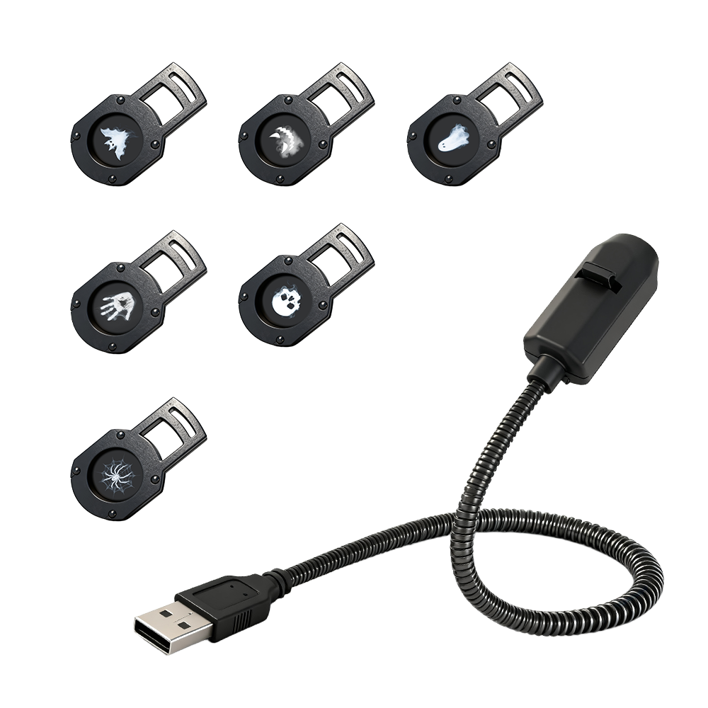 LED Projector Light, USB Powered Rotatable Multi-Angle Interior Atmosphere Lamp, Different Pattern, for Bedroom, Living Room, Holiday Halloween Party Decoration, 6 PACK