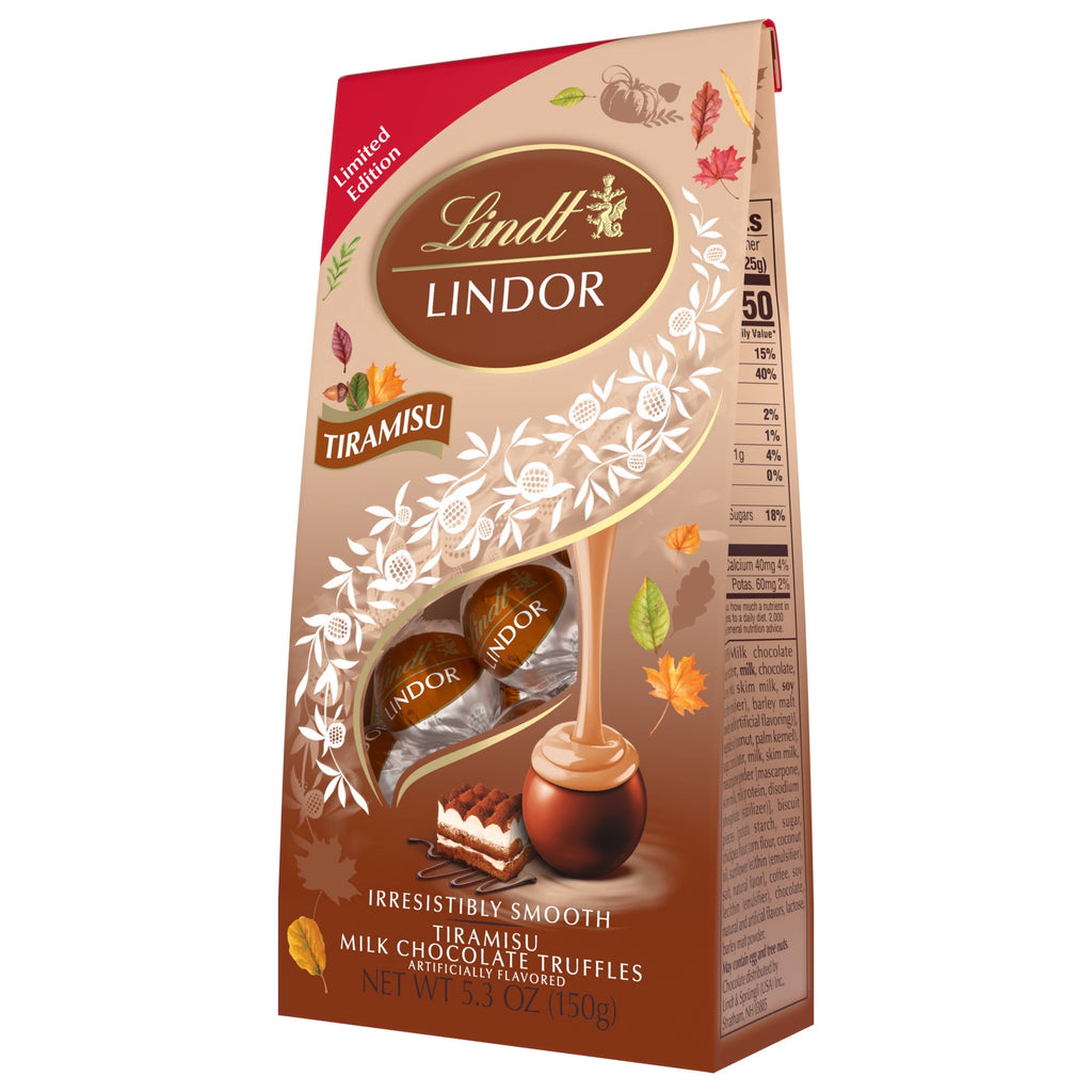 Lindt LINDOR Fall Tiramisu Milk Chocolate Candy Truffles, 5.3 oz. Bag