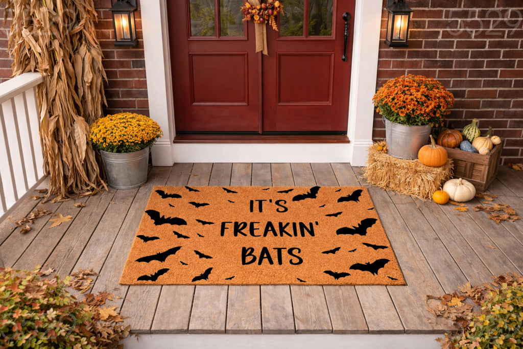 Funny Halloween Doormat - It's Freakin' Bats Welcome Door Mat (18" x 30")