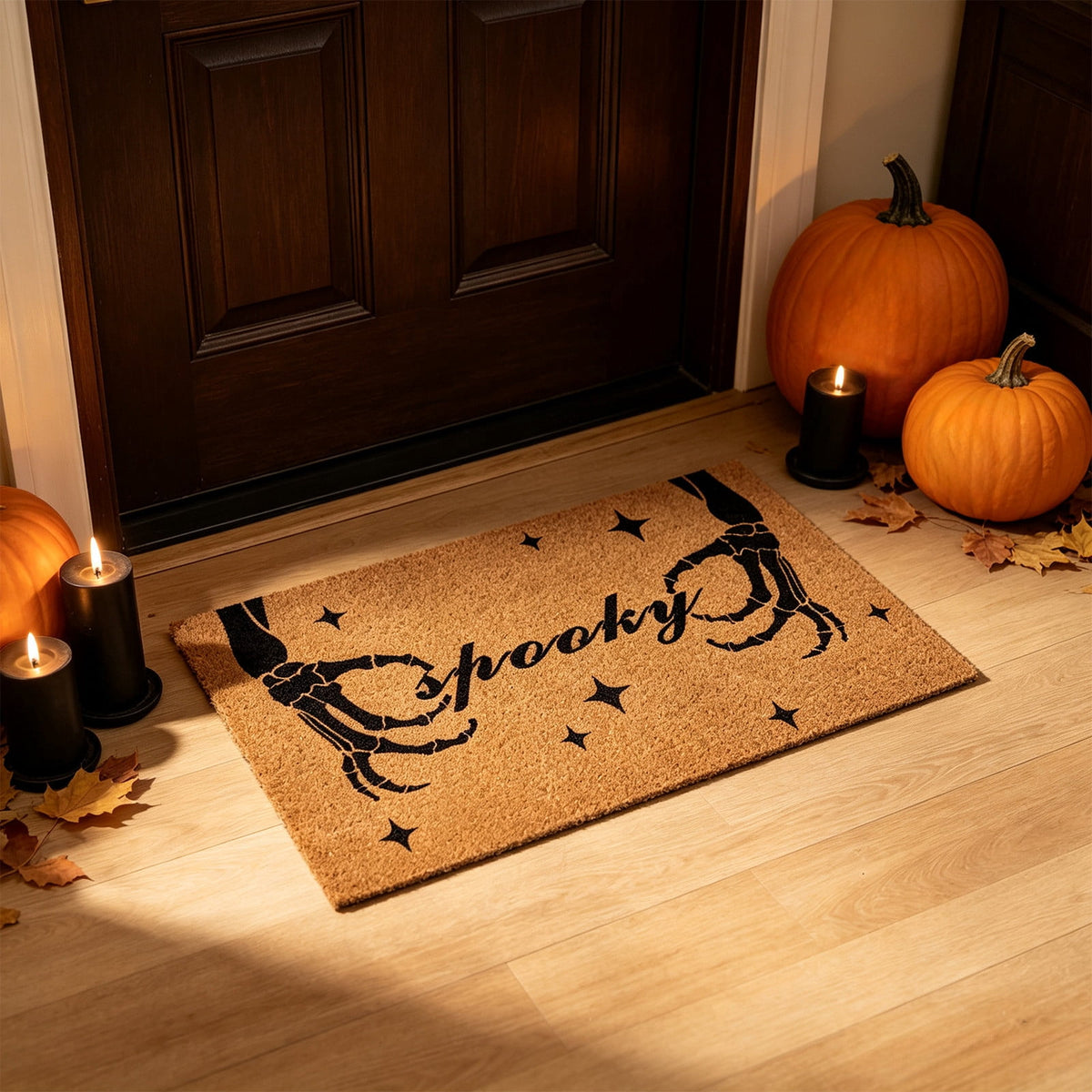 Halloween Ghost Door Mat, Cute Welcome Mat for Front Door Porch Entryway Haunted Outdoor Decor Spooky Decorative Entrance Doormat Non Slip Halloween Rug, 16" x 24"