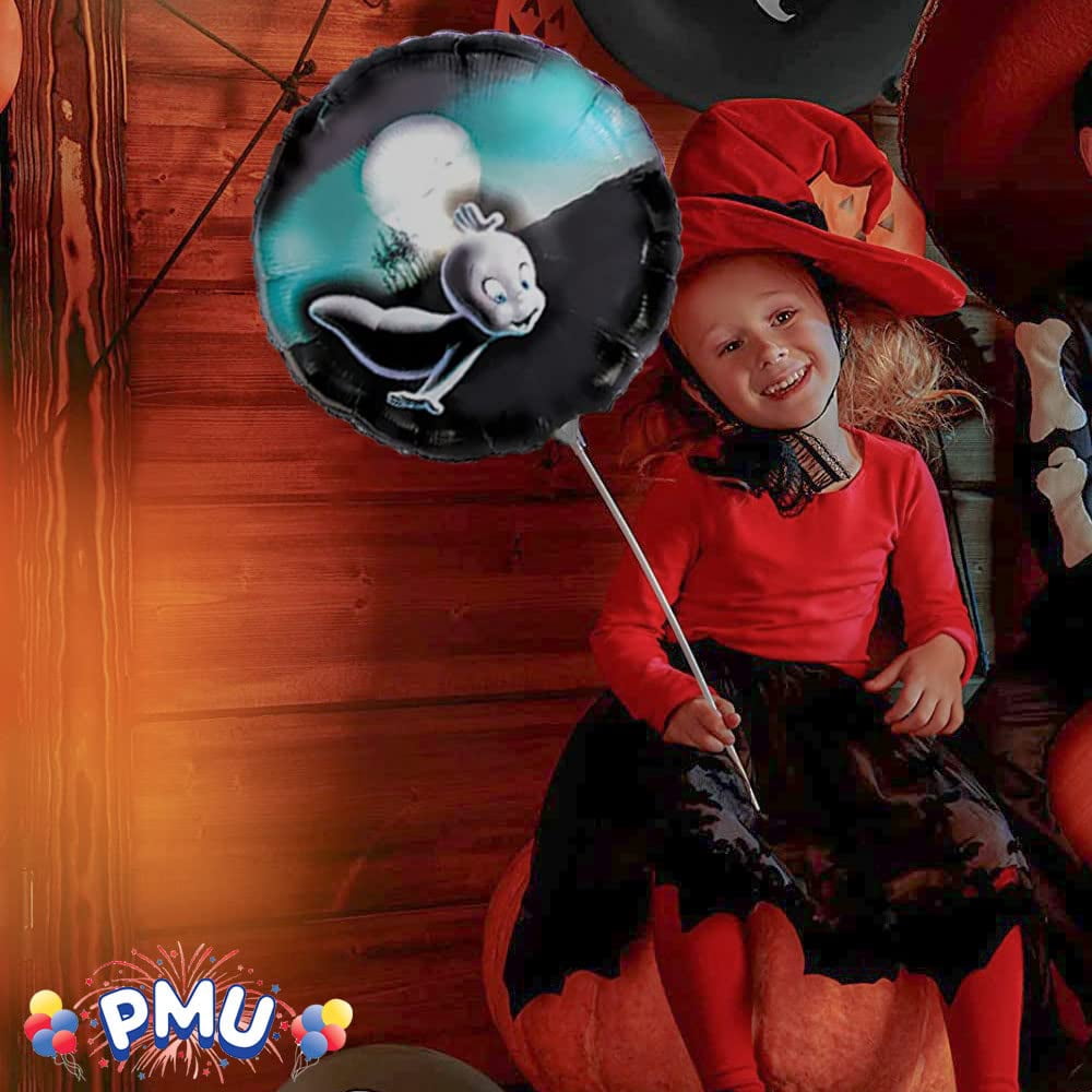 PMU Halloween Party Decoration "Happy Halloween" Jack Faces Aglow 18 Inch Mylar-Foil Balloon (1pkg) Pkg/1