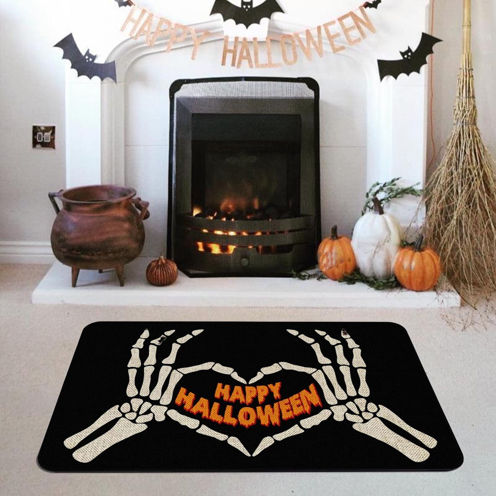 YIMWNYI Halloween-Themed Door Mat, Spooky Entryway Rug, Non-Slip Wiper, Decorative Pumpkin Mat, Perfect for Trick-or-Treaters, Versatile Indoor Outdoor Decor