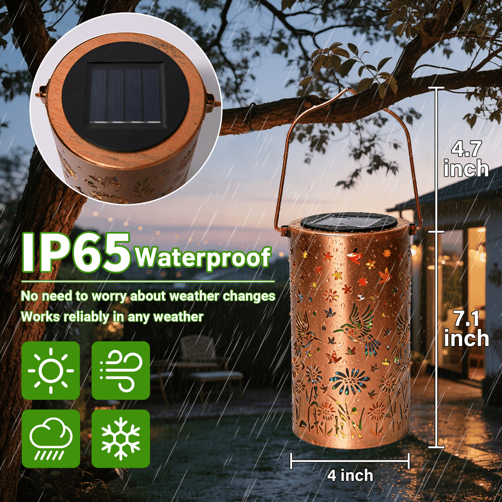 Colorful Solar Lanterns IP65 Outdoor Waterproof, Mother's Day Gifts for Women Mom Grandma - LED Colorful Sunflower Solar Lights Metal Hanging Lantern for Patio Yard Porch