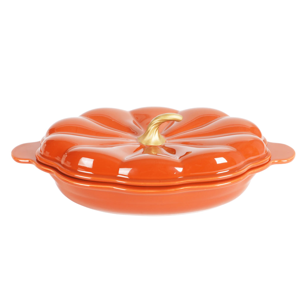 The Pioneer Woman 3-Quart Oval Pumpkin Stoneware Baker with Lid, Linen